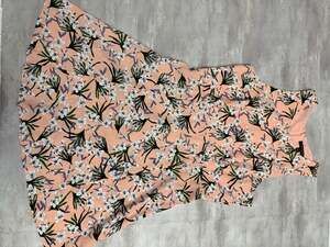 Banana Republic Peach Floral Sleeveless Fit & Flare Dress